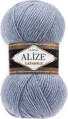 Пряжа для вязания Alize Lanagold 49% шерсть, 51% акрил / 221 (240м, светлый джинс)