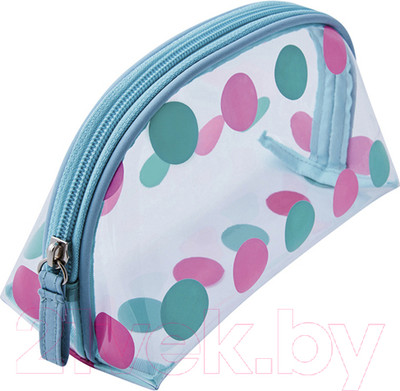 Косметичка Dewal Beauty Горох / BG-12 (зеленый/розовый)