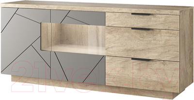 Тумба Anrex Kaylas 2V3S (дуб каньон/силк шитаке)