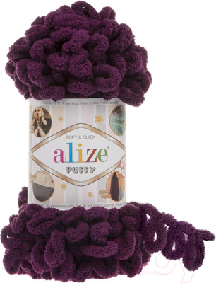 Пряжа для вязания Alize Puffy 100% микрополиэстер / 111 (9.2м, сливовый)