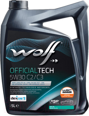 Моторное масло WOLF OfficialTech 5W30 C2/C3 / 65629/5 (5л)