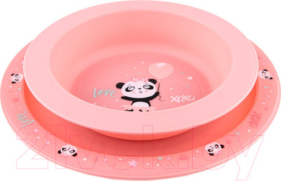 Набор тарелок для кормления Canpol Exotic Animals / 56/523 (розовый)