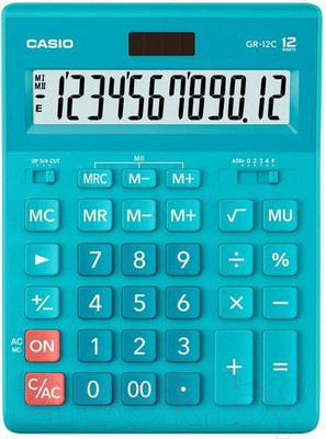Калькулятор Casio GR-12C-LB-W-EP (голубой)
