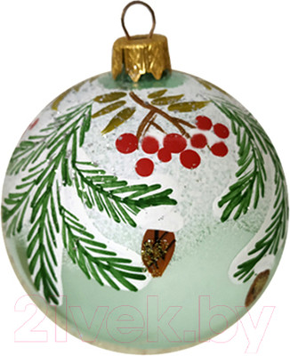 Шар новогодний Декарт Рябинушка 8Ш0025 (8см, белый)