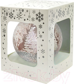 Шар новогодний Декарт Деревья под снежным покрывалом 8Ш0028 (8см, розовый)