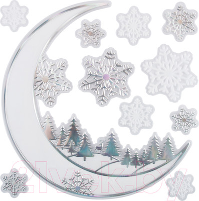 Набор наклеек на окно Волшебная страна Зимняя ночь / 007830