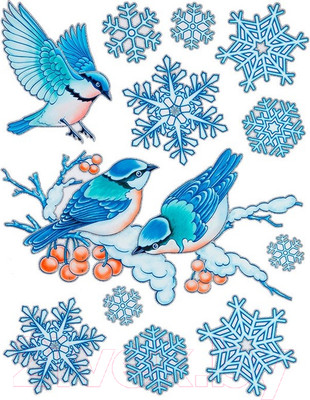 Набор наклеек на окно Волшебная страна Зима / 008009