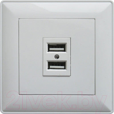 Розетка КС Дабрабыт СП 2.1А / 74884 (белый)