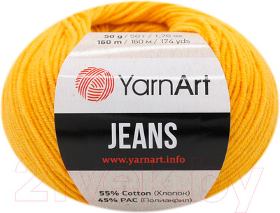 Пряжа для вязания Yarnart Jeans 35 (160м, желтый)