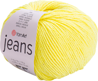 Пряжа для вязания Yarnart Jeans 55% хлопок, 45% полиакрил / 58 (160м, желтый)