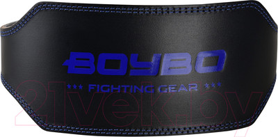 Пояс для пауэрлифтинга BoyBo Legend (XXL, черный/синий)