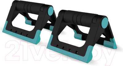 Упоры для отжимания Indigo Sport IN307 (черный/бирюзовый)