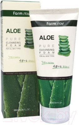 Пенка для умывания FarmStay Aloe Pure Cleansing Foam (180мл)