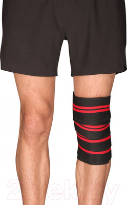 Суппорт колена Indigo Sport IN262 (2м, черный/красный)