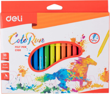 Фломастеры Deli С10010 (18цв)