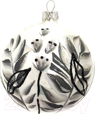 Шар новогодний Декарт Зимняя фантазия 8Ш0051 (10см, белый)