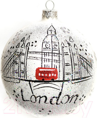 Шар новогодний Декарт Лондон Дабл 8Ш0038 (10см, серебристый)