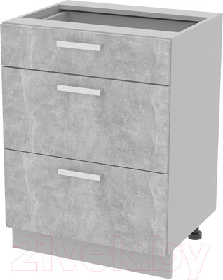 Шкаф-стол кухонный Интерлиния Компо НШ60рш3 1м+2б (бетон)