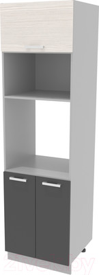 Шкаф-пенал кухонный Интерлиния Компо ПШД-№18-2145 (антрацит/вудлайн кремовый)