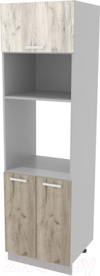Шкаф-пенал кухонный Интерлиния Компо ПШД-№18-2145 (дуб серый/дуб белый)