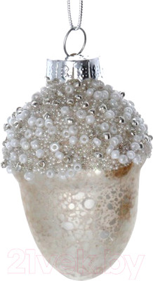 Елочная игрушка Gisela Graham Limited Winter Dreams Желудь белый / 01276-1