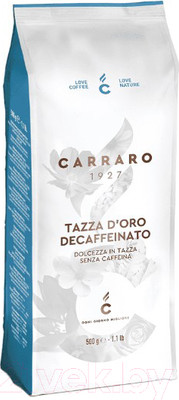 Кофе в зернах Carraro Tazza D`oro Decaffeinato (500г)
