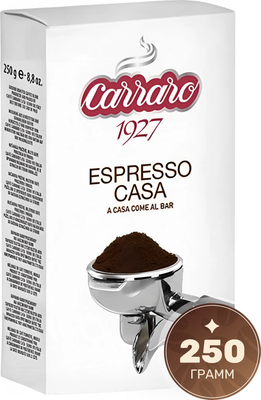 Кофе молотый Carraro Espresso Casa 60% арабика, 40% робуста (250г)