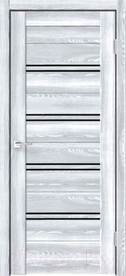 Дверь межкомнатная Velldoris Xline 4 80x200 (клен айс/лакобель черный)