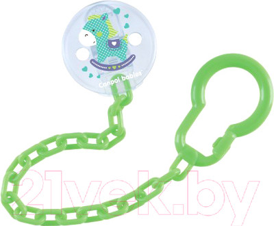 Держатель для пустышки Canpol Безопасная булавка. Игрушки / 10/889 (зеленый)