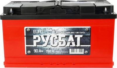 Автомобильный аккумулятор Русбат Евро 760А / 6СТ-90 (90 А/ч)