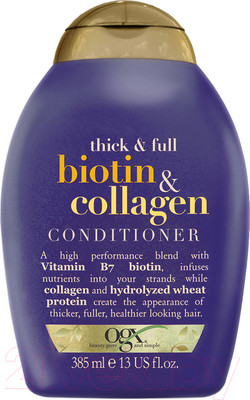 Кондиционер для волос OGX Для лишенных объема и тонких волос с биотином и коллагеном (385мл)
