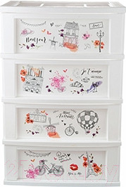 Комод пластиковый Berossi Bongo АС 20901030 (белый, Paris)