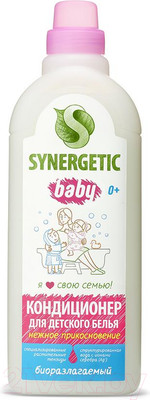 Кондиционер для белья Synergetic Биоразлагаемый для детского белья нежное прикосновение  (1л)