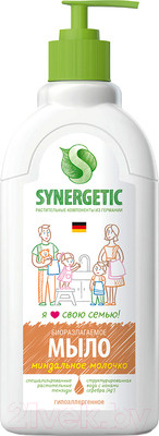 Мыло жидкое Synergetic биоразлагаемое. Миндальное молочко (0.5л)