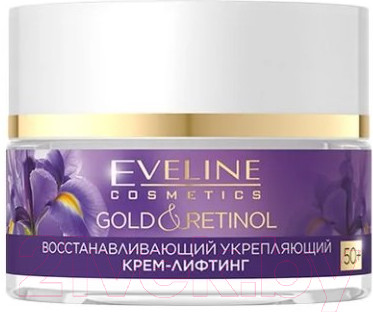Крем для лица Eveline Cosmetics Gold&Retinol Восстанавливающий укрепляющий 50+ (50мл)