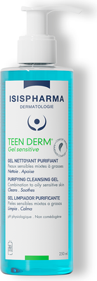 Гель для умывания ISISPHARMA Teen Derm Gel Sensitive очищающий для жирной и проблемной кожи (250мл)