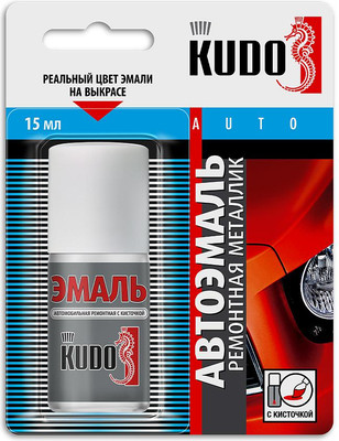 Эмаль автомобильная Kudo Кварц 630 KU-70630 (15мл, с кисточкой, металлик/серый)