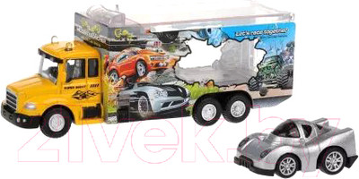 Автовоз игрушечный Пламенный мотор С мини машинкой / 870509 (желтый)