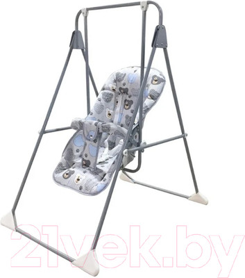 Качели напольные для детей GLOBEX Ветерок-Люкс Мишки / 1602-24 (серый)