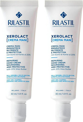 Набор косметики для тела Rilastil Xerolact Восстанавливающий крем для рук 1+1  (30мл+30мл)
