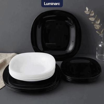 Набор тарелок Luminarc Carine Black/White N1479 (18шт)