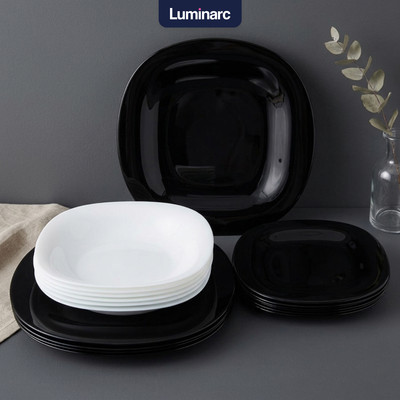 Набор тарелок Luminarc Carine Black/White N1479 (18шт)