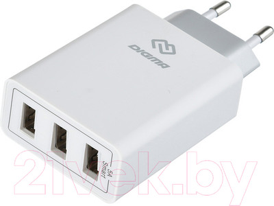 Зарядное устройство сетевое Digma DGWC-3U-5A-WG 5A (белый)