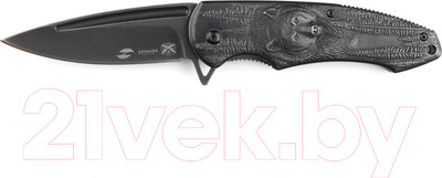 Нож складной STINGER FK-S063GY (черный с медведем)