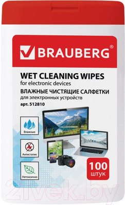 Салфетки для ухода за техникой Brauberg 512810 (100шт)