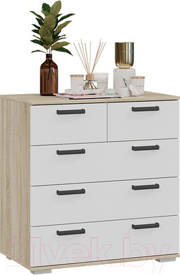 Комод ТриЯ Квинт 02-45.003 (дуб сонома/белый)