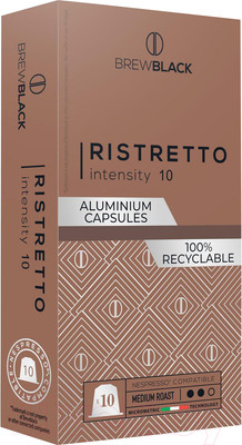 Кофе в капсулах Carraro Brew Black Ristretto стандарта Nespresso / 150122 (10x5.2г)