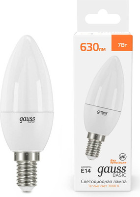Лампа Gauss Basic E14 7W 3000K / 10301172