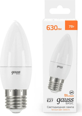 Лампа Gauss Basic E27 7W 3000K / 10302172