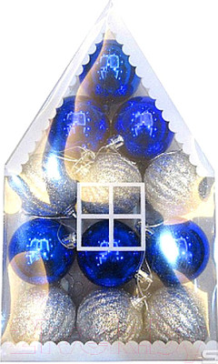 Набор шаров новогодних Волшебная страна Домик / 007656 (12шт)